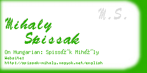 mihaly spissak business card